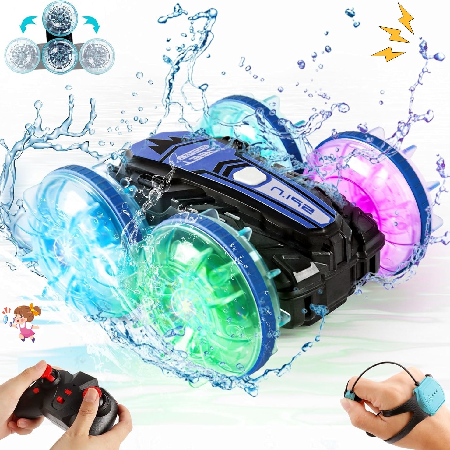 

2.4ghz Gesture Rc With , Led Lights, Car For Kids And Adults Transformer Car,christmas Birthday Gift Electric Rc Car,rc Boat Cars Toys For 6- Old