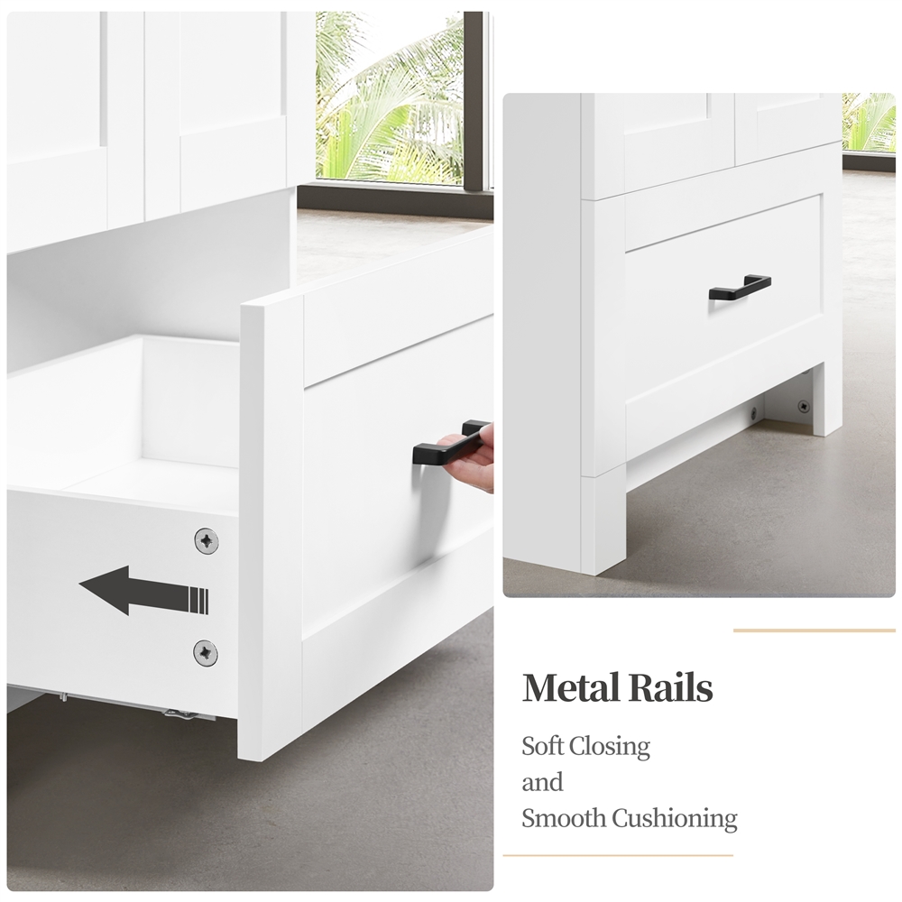 Freestanding Bathroom Vanity with Ceramic Sink - Modern Storage Floor Cabinet with Drawer 17 Freestanding Bathroom Vanity with Ceramic Sink Interior