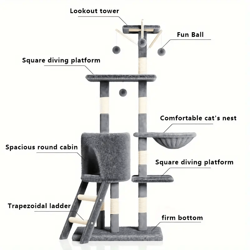 53 Inches Multi-Level Cat newest Tree Stand House