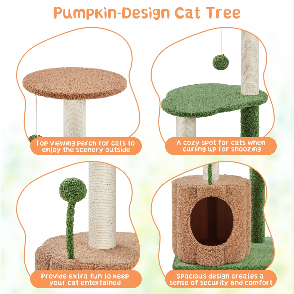 42in cat tree cat tower pumpkin shaped condo Temu
