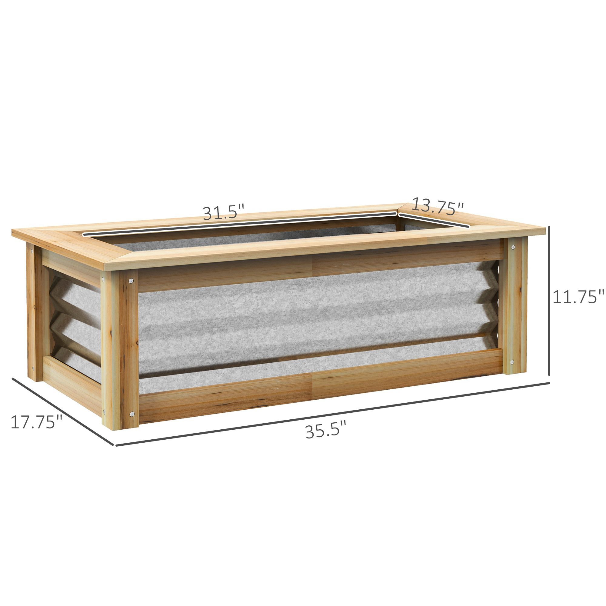   raised garden bed outdoor planter box galvanized metal reinforced with   tank for growing flowers herbs and vegetables
