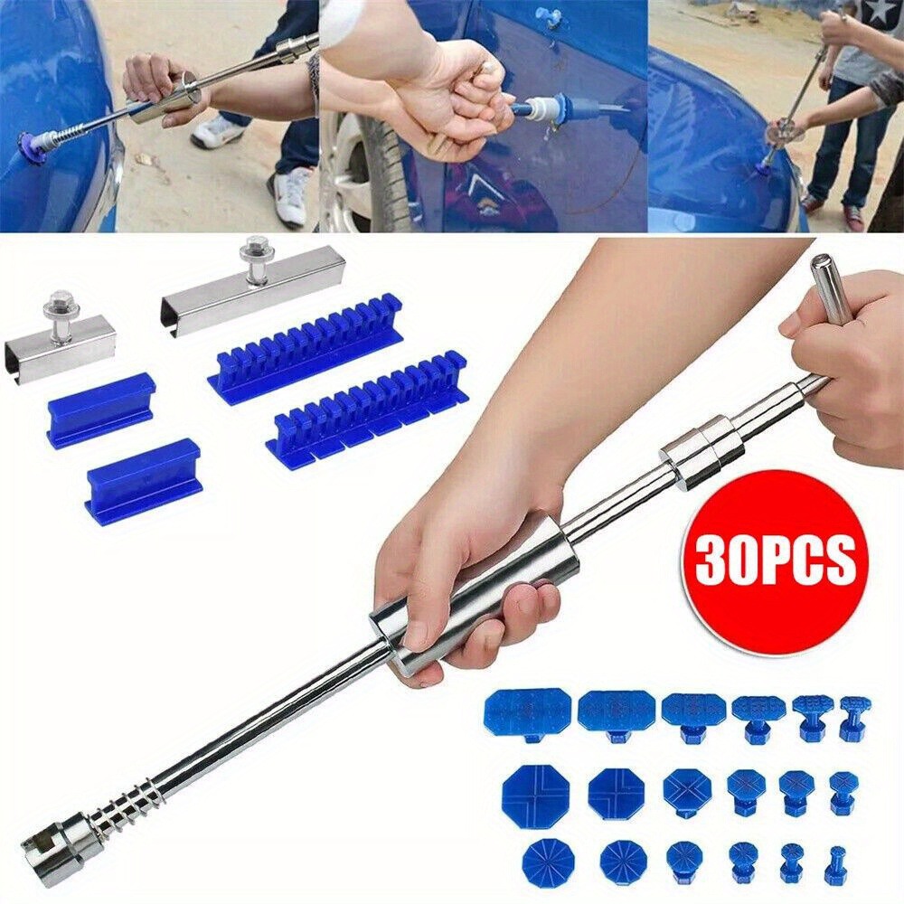 TEMU Car Body Paintless Dent Repair Tools Slide Hammer Puller Lifter Hail Removal Kit