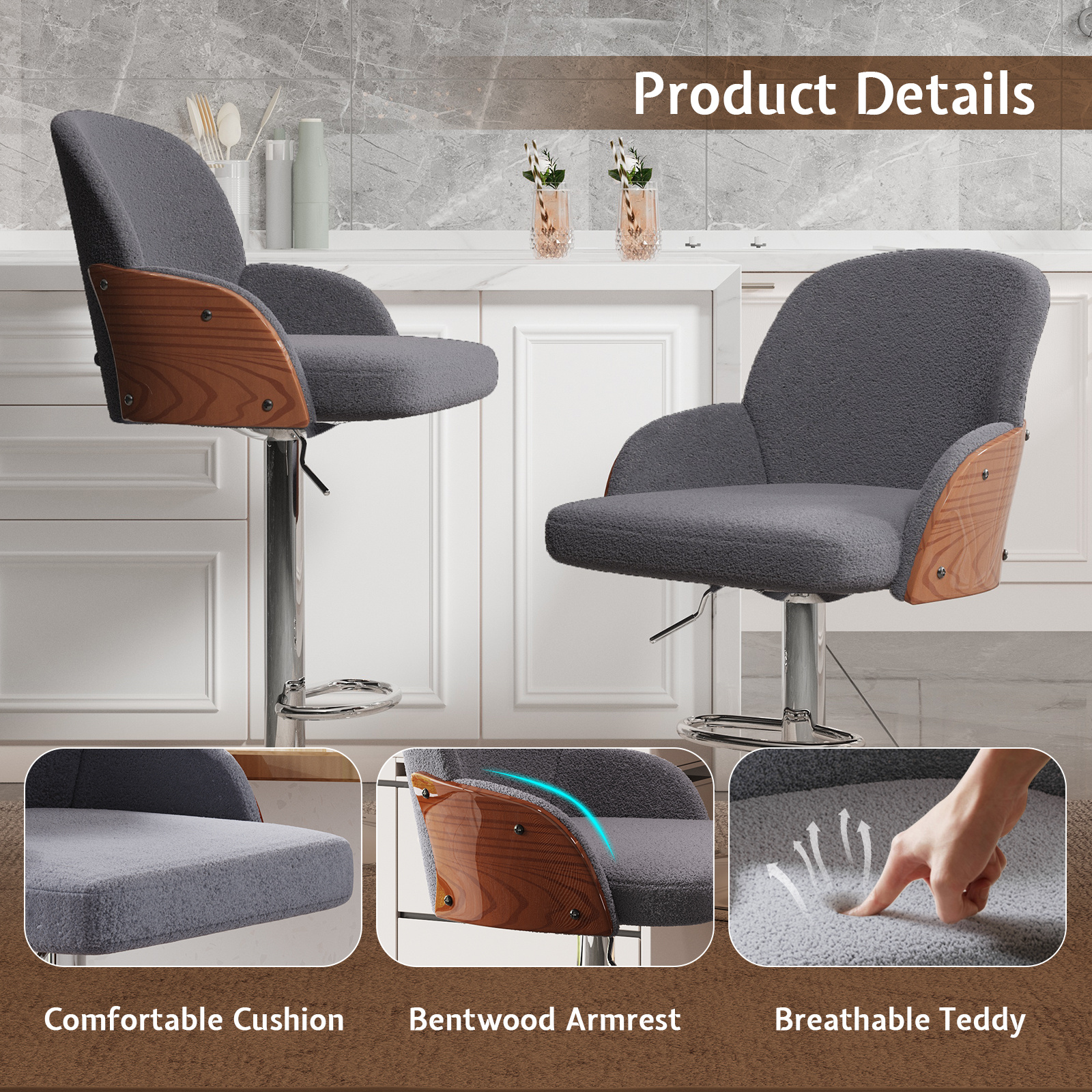 " 's Counter Height Bar Stools Teddy Series Temu