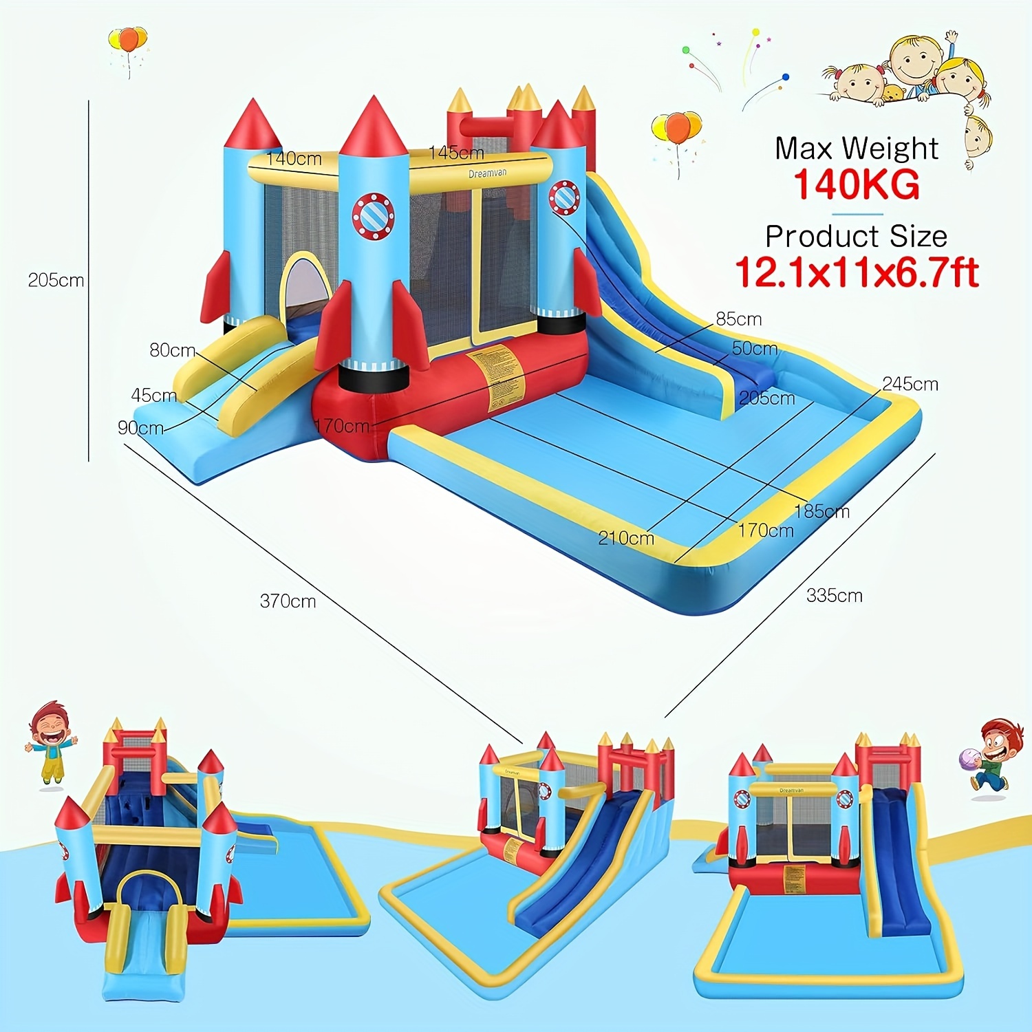 Inflatable Bounce House Kids Bounce House - Temu