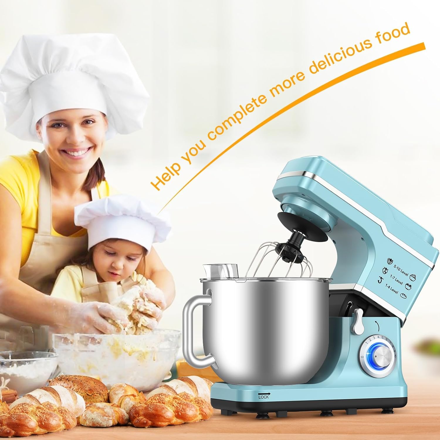 

Stand , 7.5qt , 660w - , 10 Portable , Steel Bowl, Egg ,