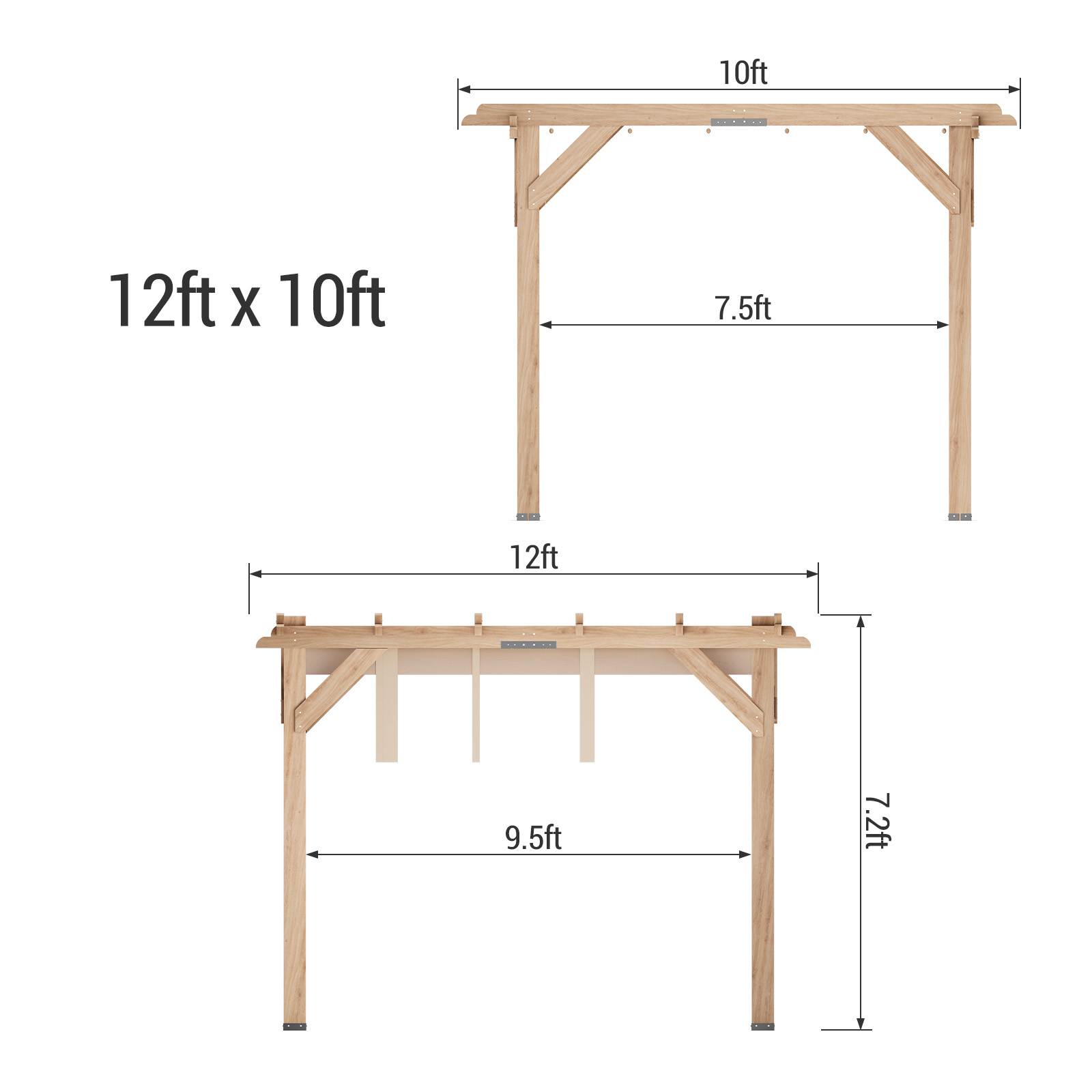 Wood Pergola Retractable Sunshade - Temu