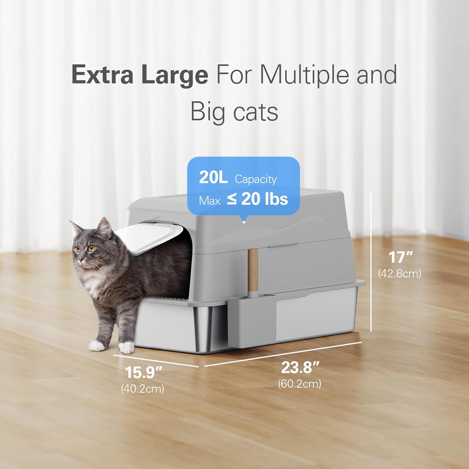 Covered Stainless Steel Litter Box Extra Large Enclosed Cat Temu