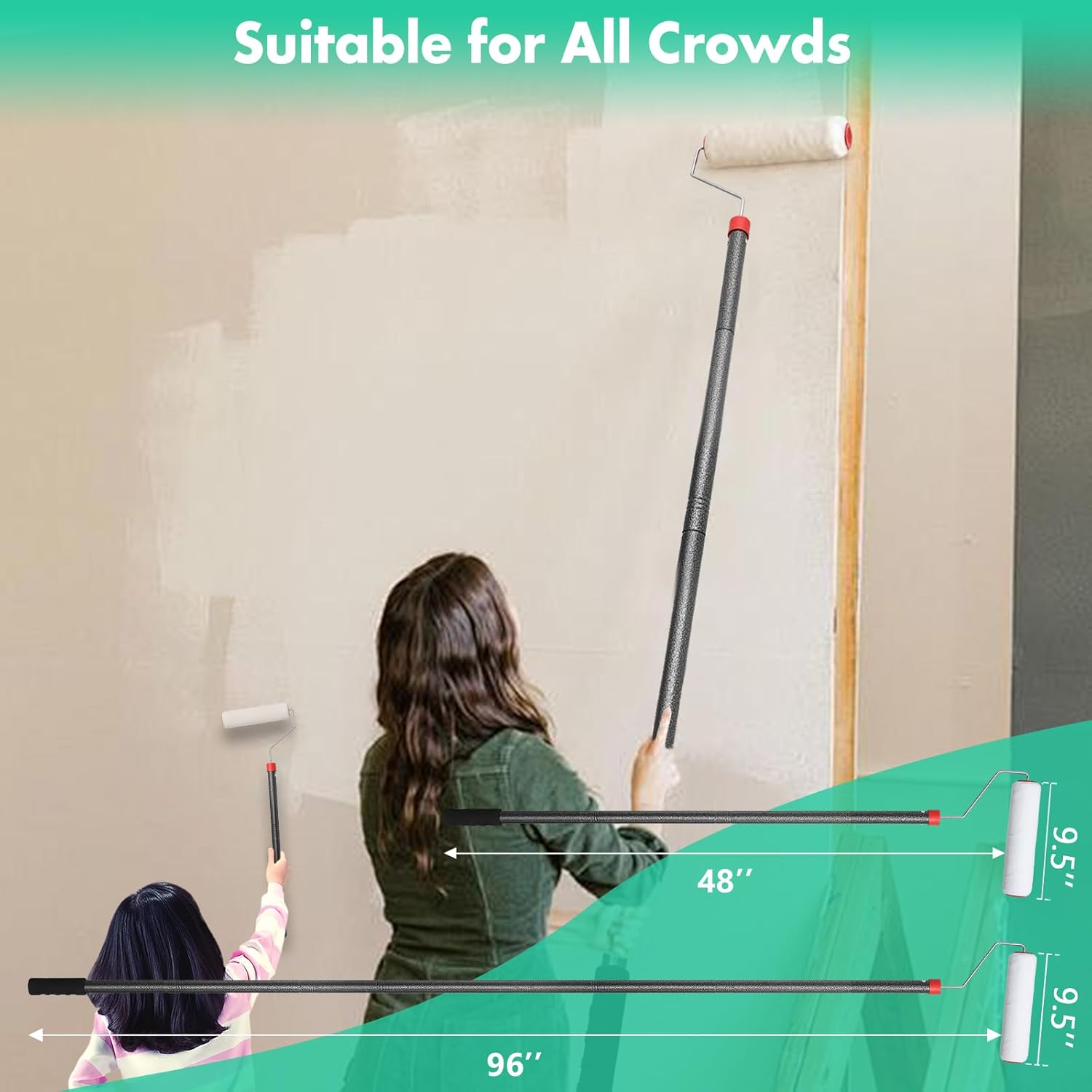 Paint Roller Brush Kit Paint Roller Extension Temu