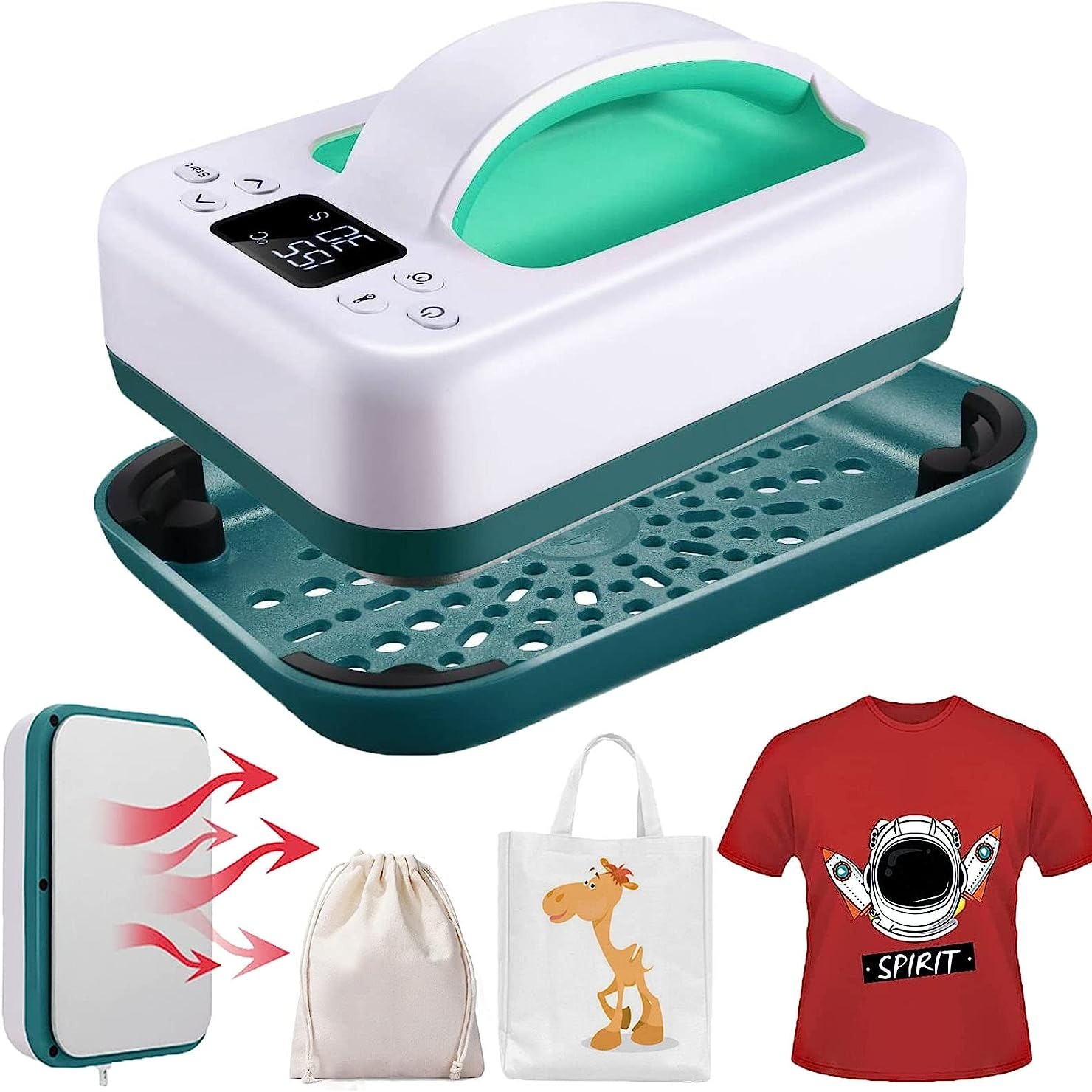 TEMU Heat Press Machine For T Shirts, 7" 5" Portable Mini Heat Press Fast Heat, T Shirt Printer Machine For Vinyl And Heat Transfer Sublimation For