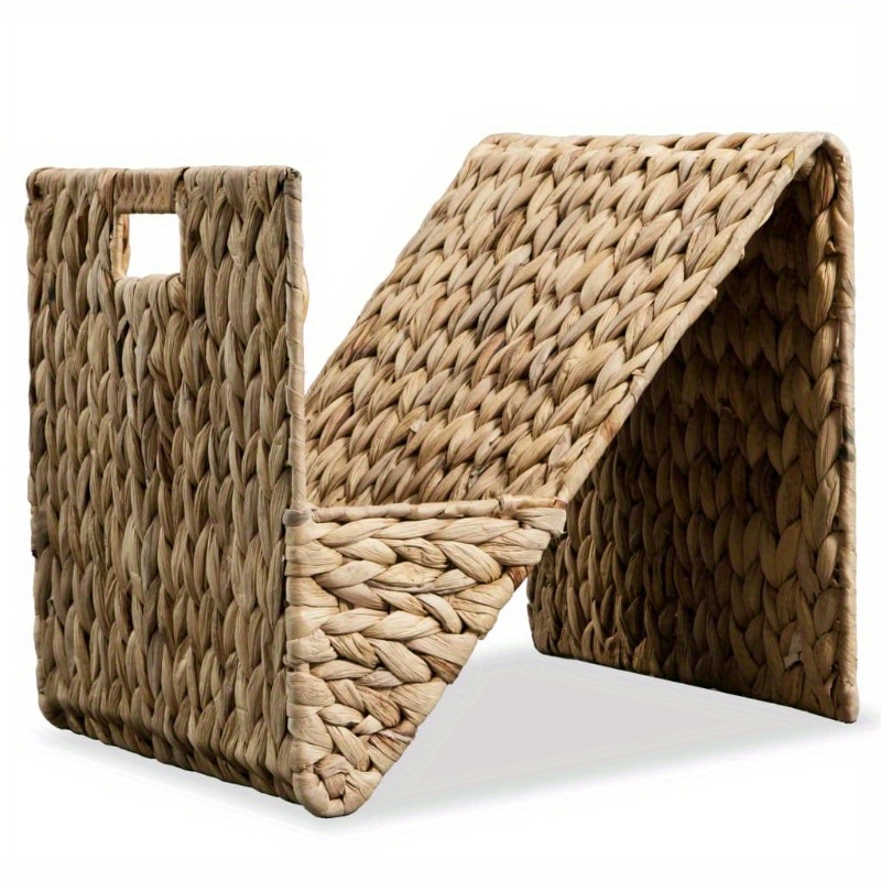 Magazine Holder Water Hyacinth Zig zag Design Metal Frame A - Temu