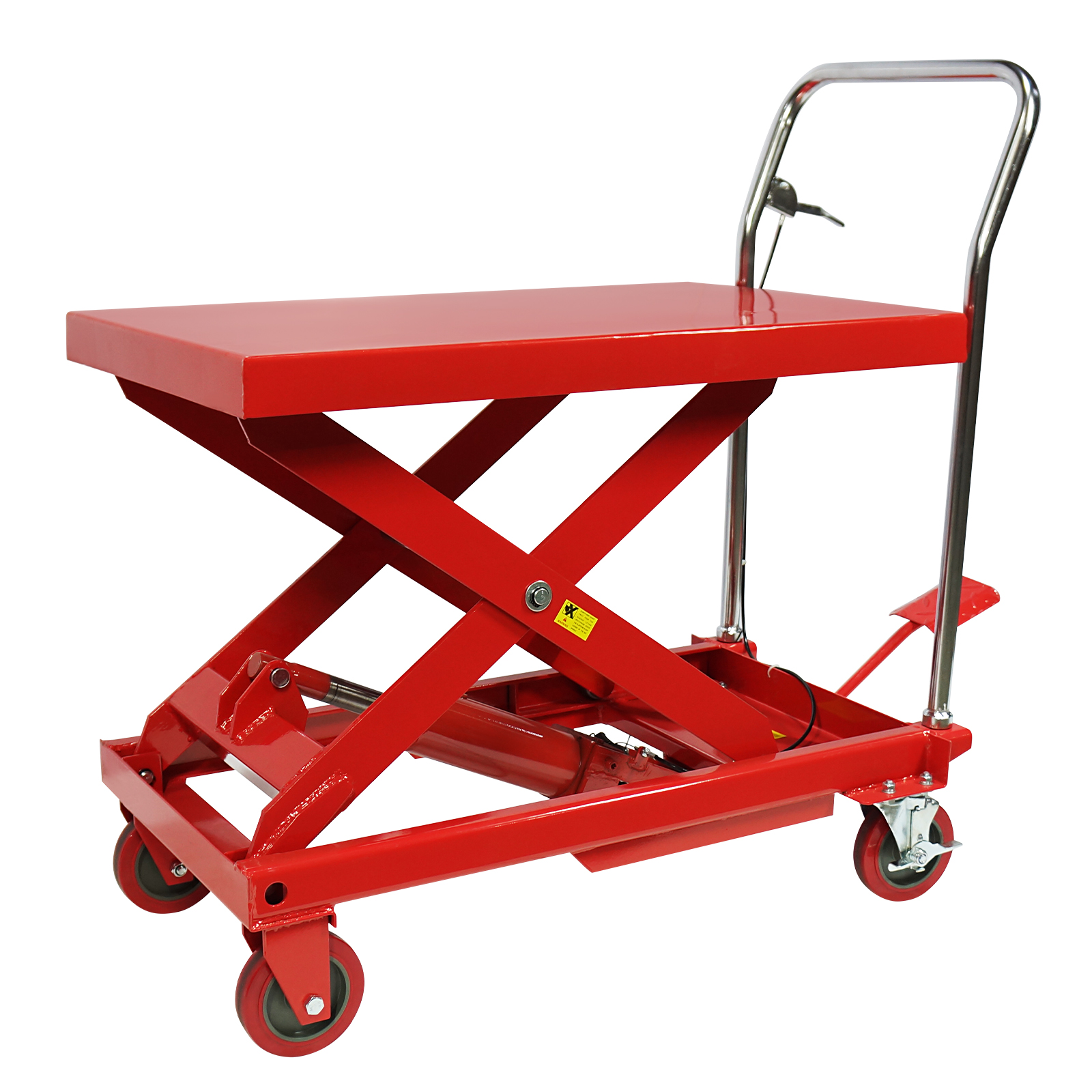 

1100lbs Double Scissor Lift Table, Cart Lift Table Cart With 4 Wheels And Foot Pump, Hydraulic Cart For Material Handling And Freight Lifting