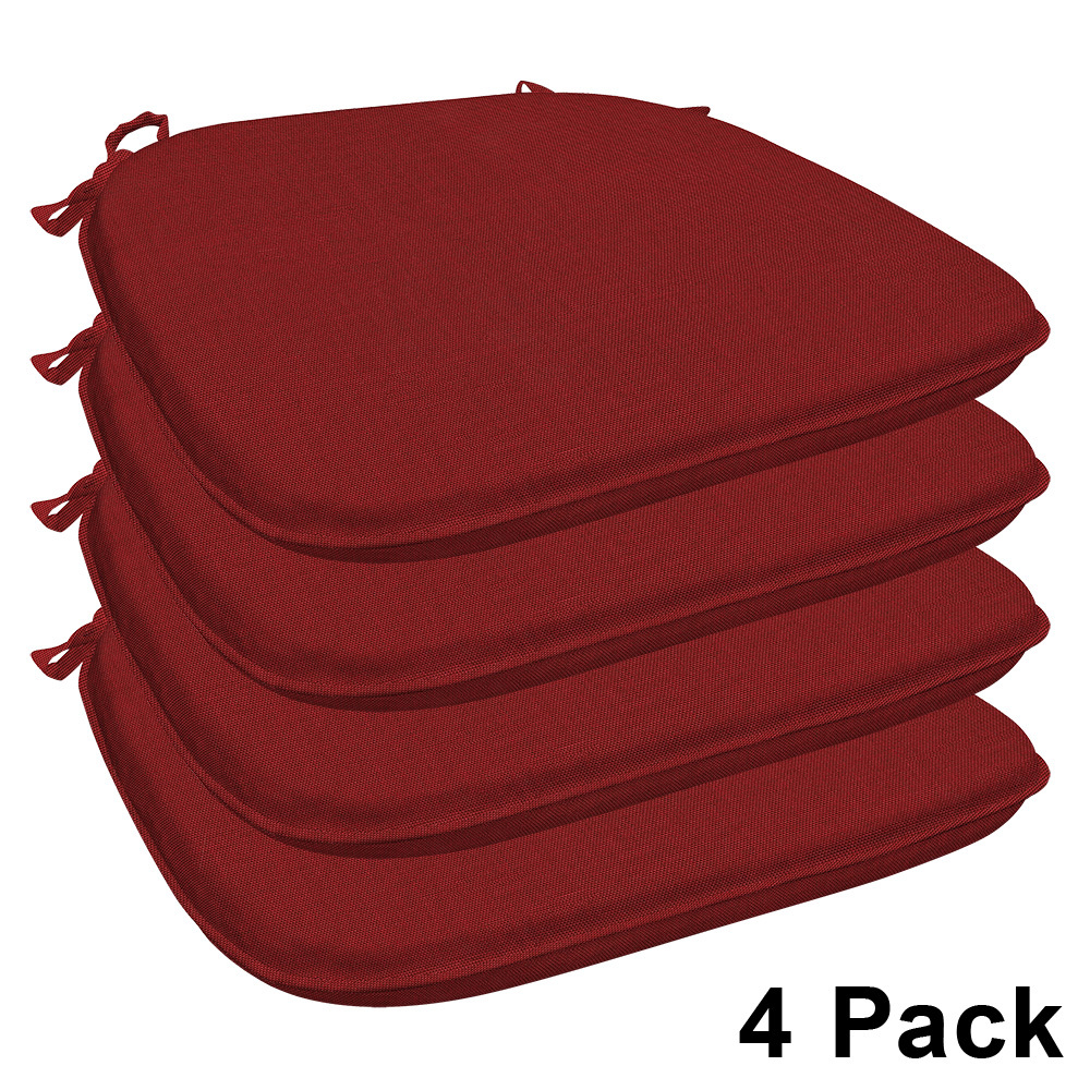 

Textured Solid Scarlet Red Curved Foam Seat Pad (4-pack)