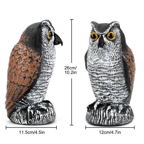 simulation owl decoy statue plastic deterrents outdoor garden yard decoration for birds squirrels and