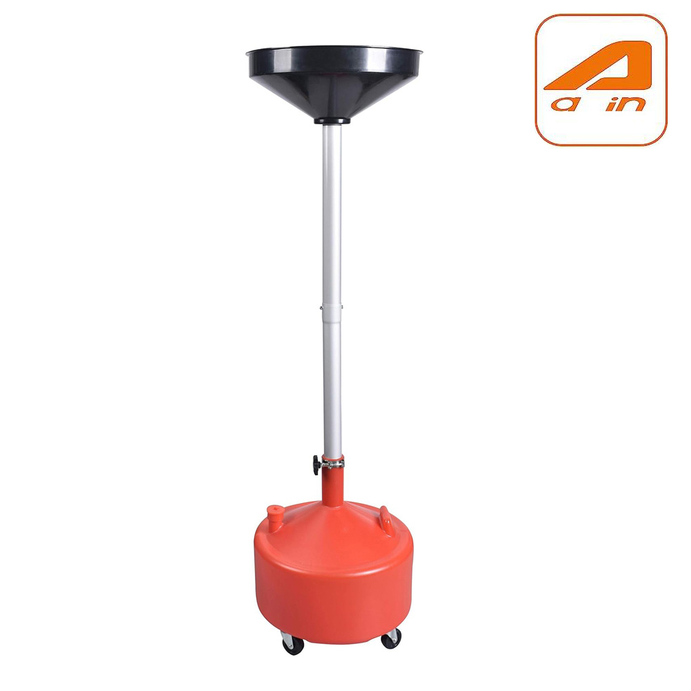 TEMU Aain 8 Gallon Portable Oil Drain,industrial Fluid Oil Drain Tank With Wheels And Adjustable Funnel Height. Red