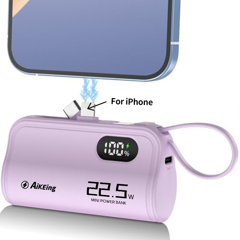 

Aikeing Capsule Mini Mobile Charger 5000/5800mah Mobile Power, 22.5w Fast Pro Max/14/13/12/11/xr/8/ Samsung, Android Mobile Phone Digital Accessories, Etc