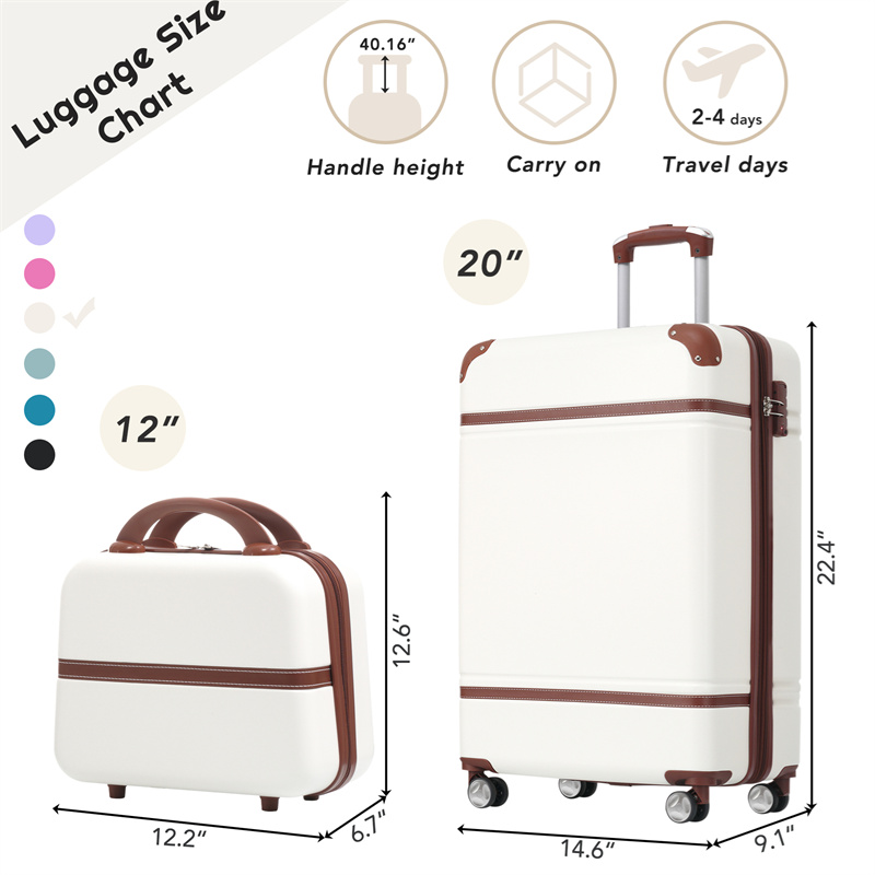 Hardside Luggage Cosmetic Case Lightweight Suitcase Set Temu