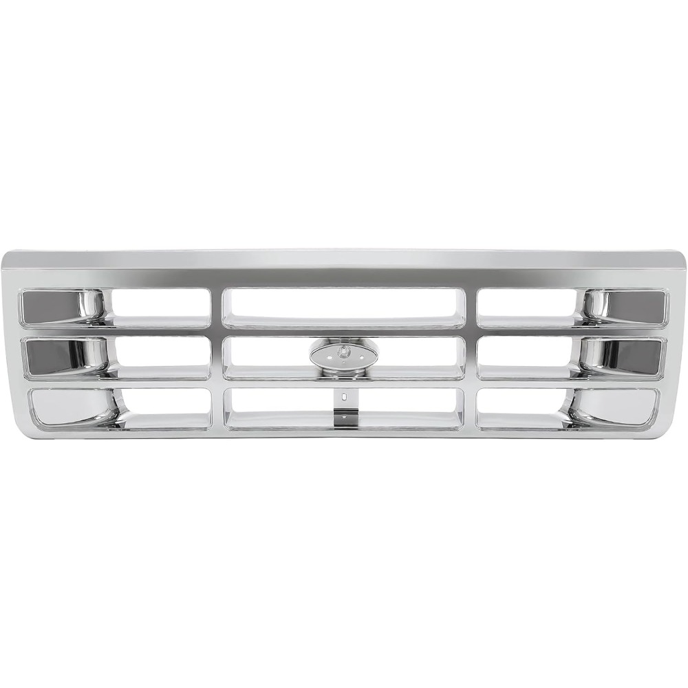 TEMU Front Grille Grill Compatible With 1992-1997 Ford Bronco F-150 Hd Replacement For E4tz8200 Fo1200442 Front Bumper Grill Abs Plastic Silvery