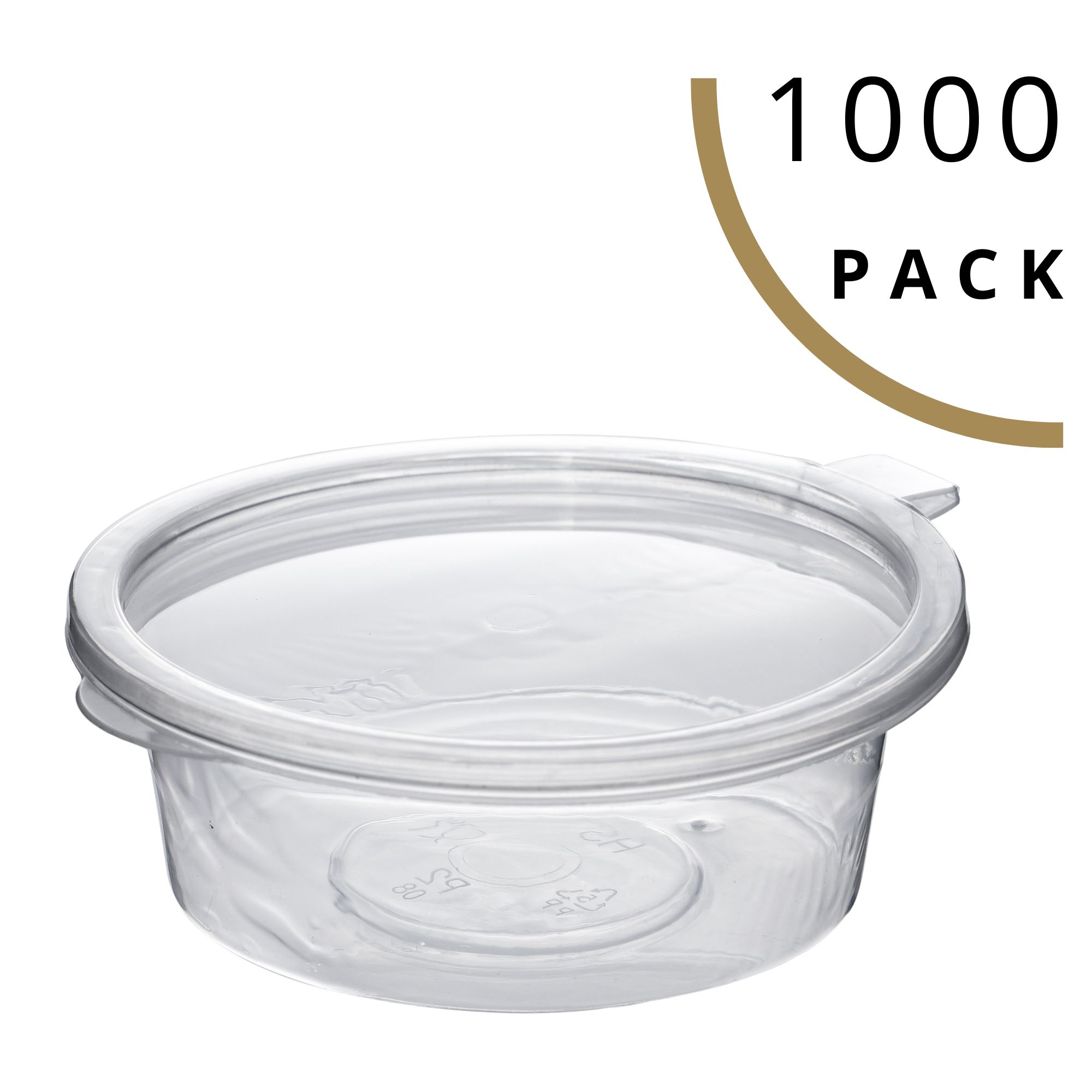 

1000pack 2 Oz Leak Proof Plastic Condiment Souffle Containers With Attached Lids - Portion Cup With Hinged Lid Perfect For Sauces, Samples, Slime, , Food Storage & More