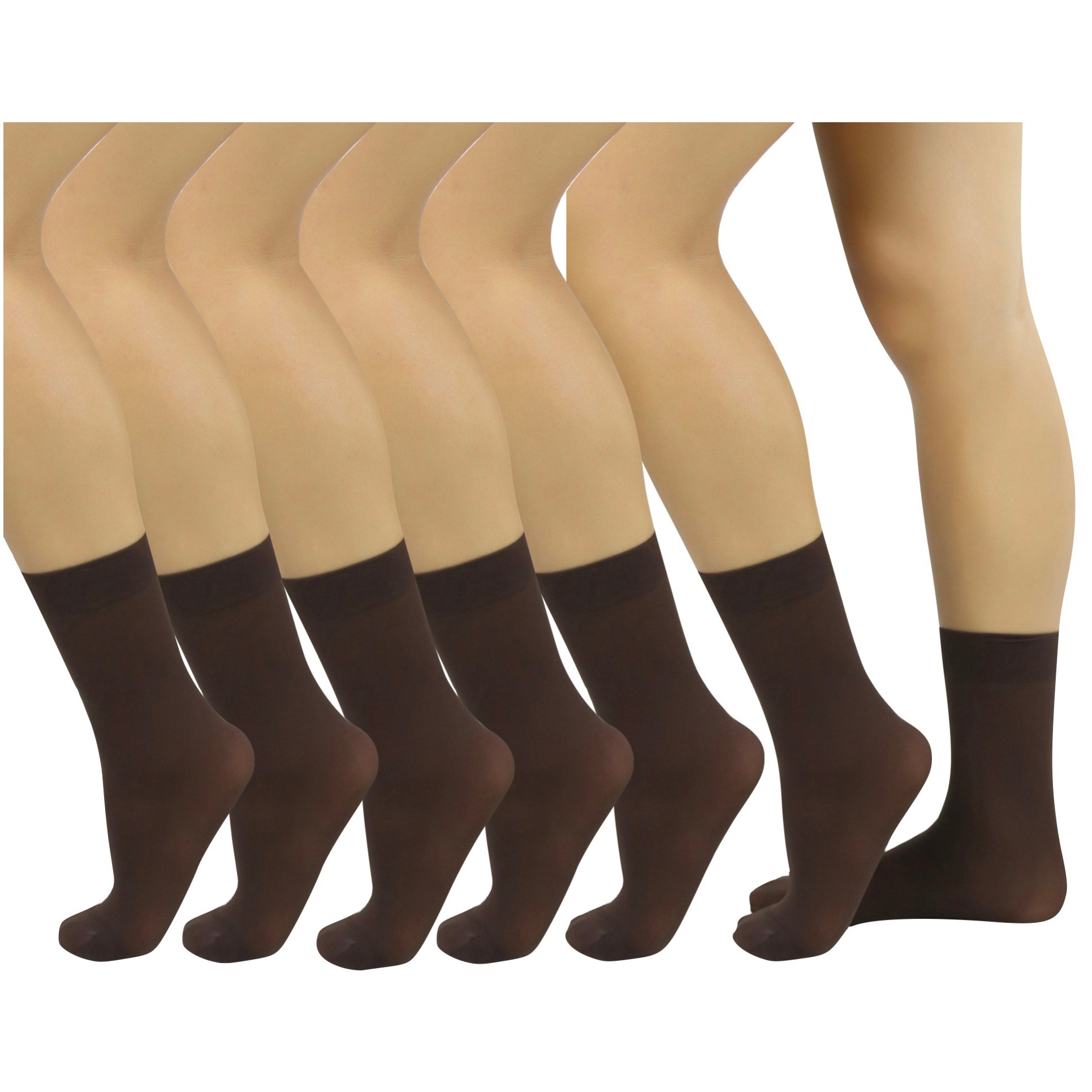 

Womens Pack Of 6 Solid Print Anklet Trouser Socks