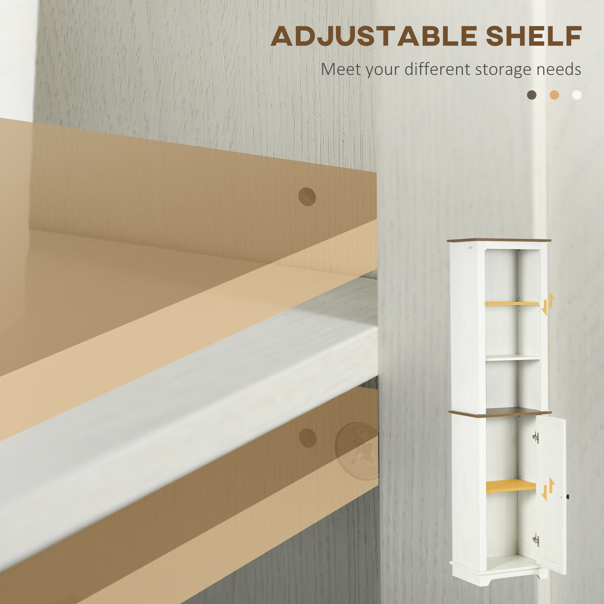 Slim Bathroom Storage Cabinet Triple Open Shelves - Temu