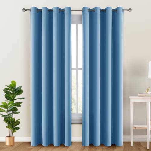 2 panels lightweight curtains solid thermal insulated grommet noise reduction window drapes room darkening soundproof blinds energy saving curtains for living room privacy best housewarming gift