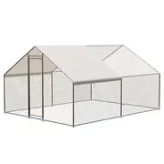 large chicken coop walk in metal poultry cage house rabbits - Temu