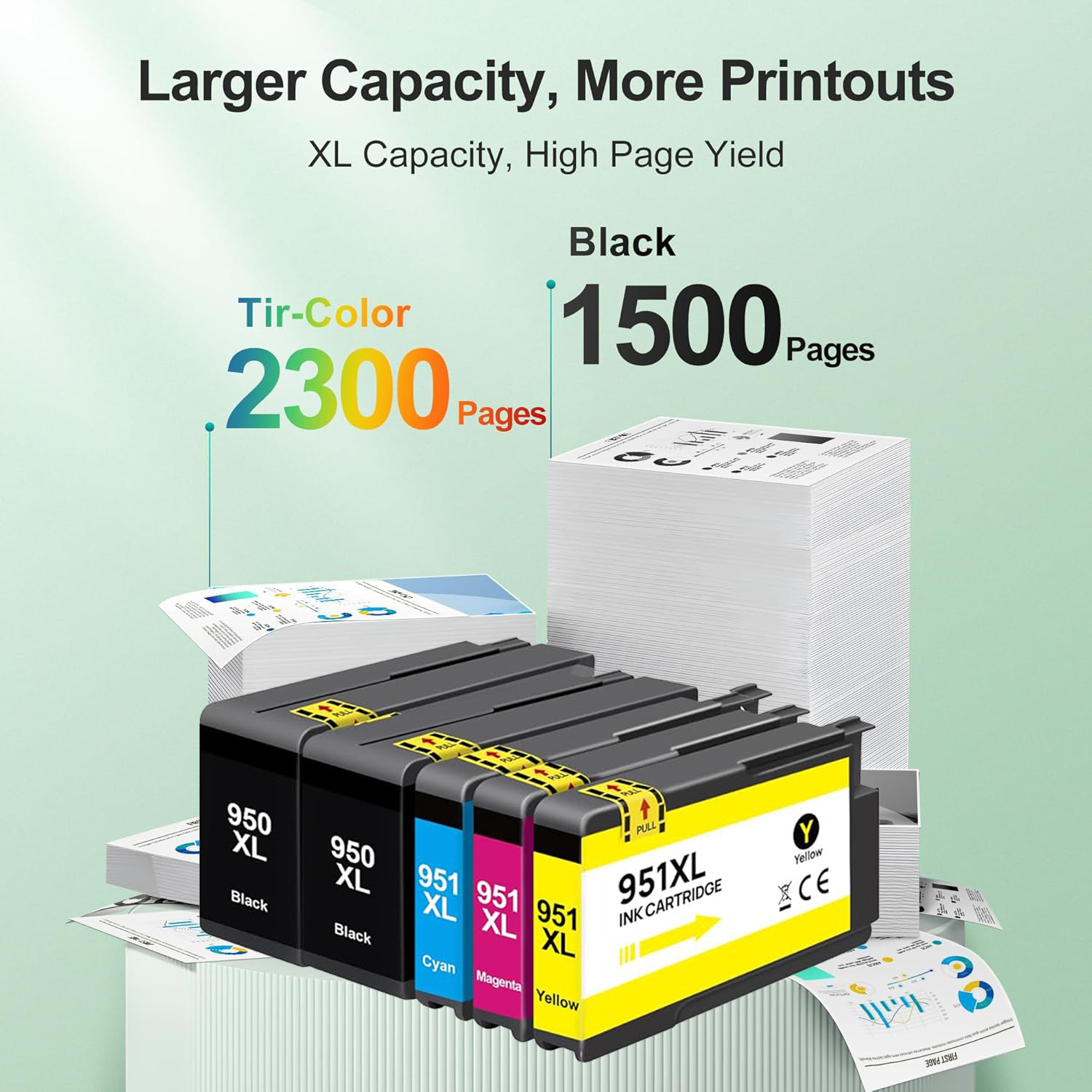 4 Pack Ink Cartridges Replacement for HP 950XL 951XL Compatible with HP Officejet Pro 8610 8620 8600 8600 plus 8100 8630 8640 8660 8615 8625 251dw