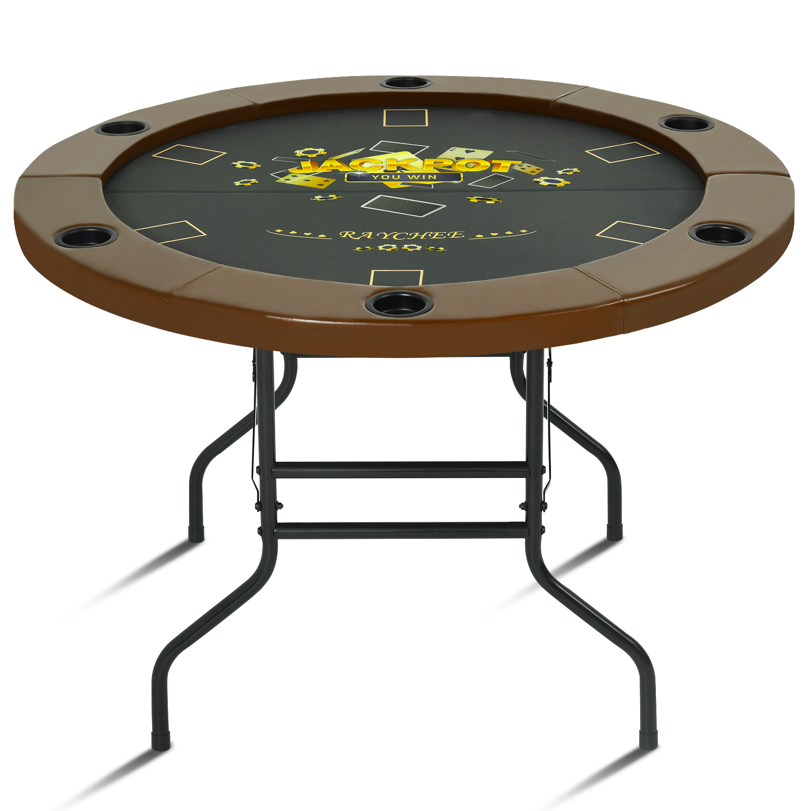 46 Inch Foldable Round Game Table 6 Player Game Table Portable Game