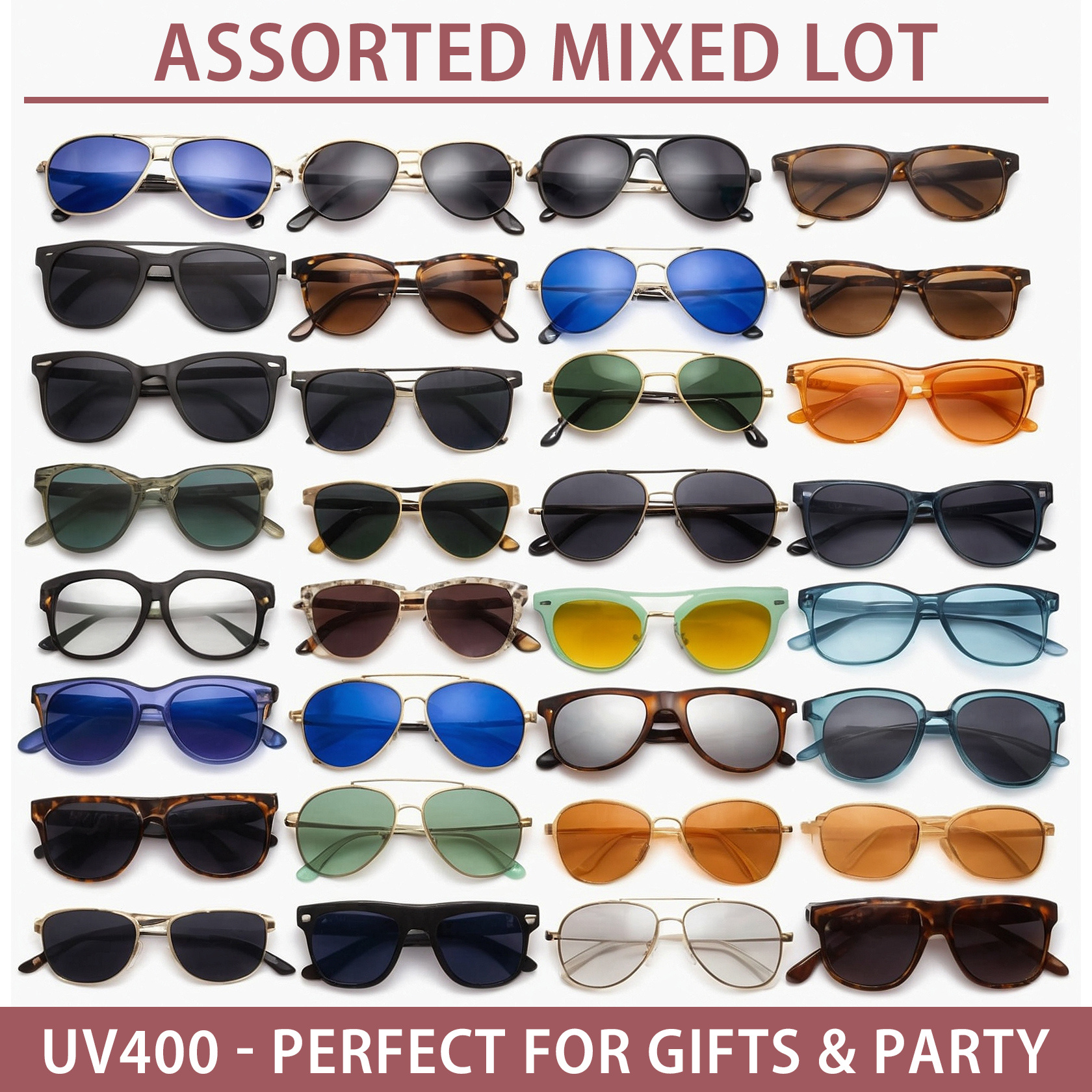 

12 Pc Randomly Selected Quality Uv400 Bulk Lot Sunglasses Eyeglasses Assorted Men Women Styles