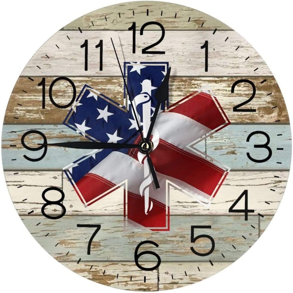 

American Flag Ems Paramedic Medic Fashion Decoration 9 Inch For Student Office School Home Decorative Clock Art, Girlfriend Gift,gifts For Her,gift For Women