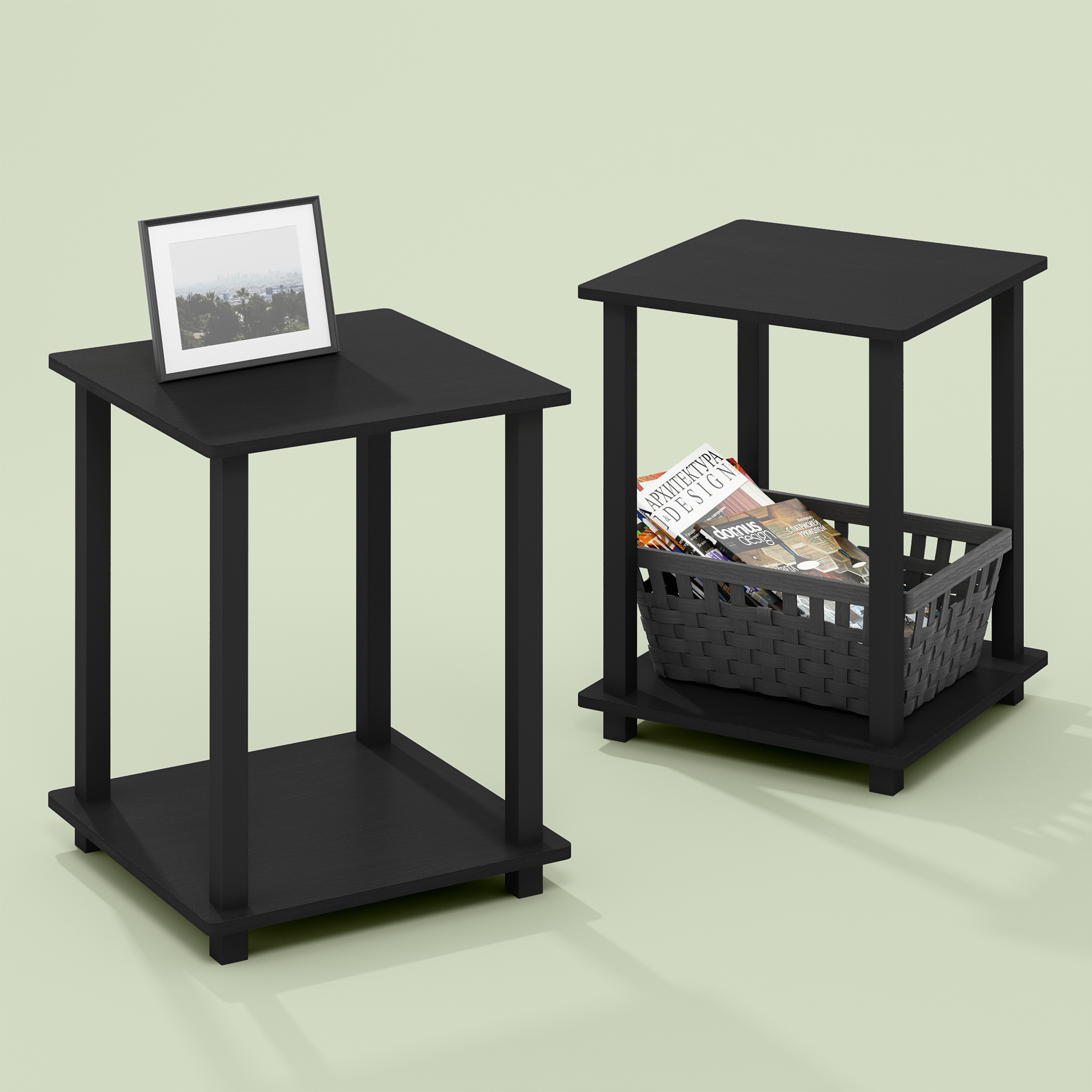 

Simplistic Set Of 2 End Table, Americano Black