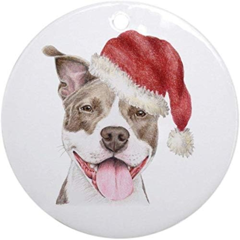 

Christmas Pit Bull Terrier Ornament (round) Holiday Christmas Ornament Holiday And Home Decor Round Xmas Gifts Christmas Tree Ornaments Ideas 2019, Gift For Her Gift Idea Couple