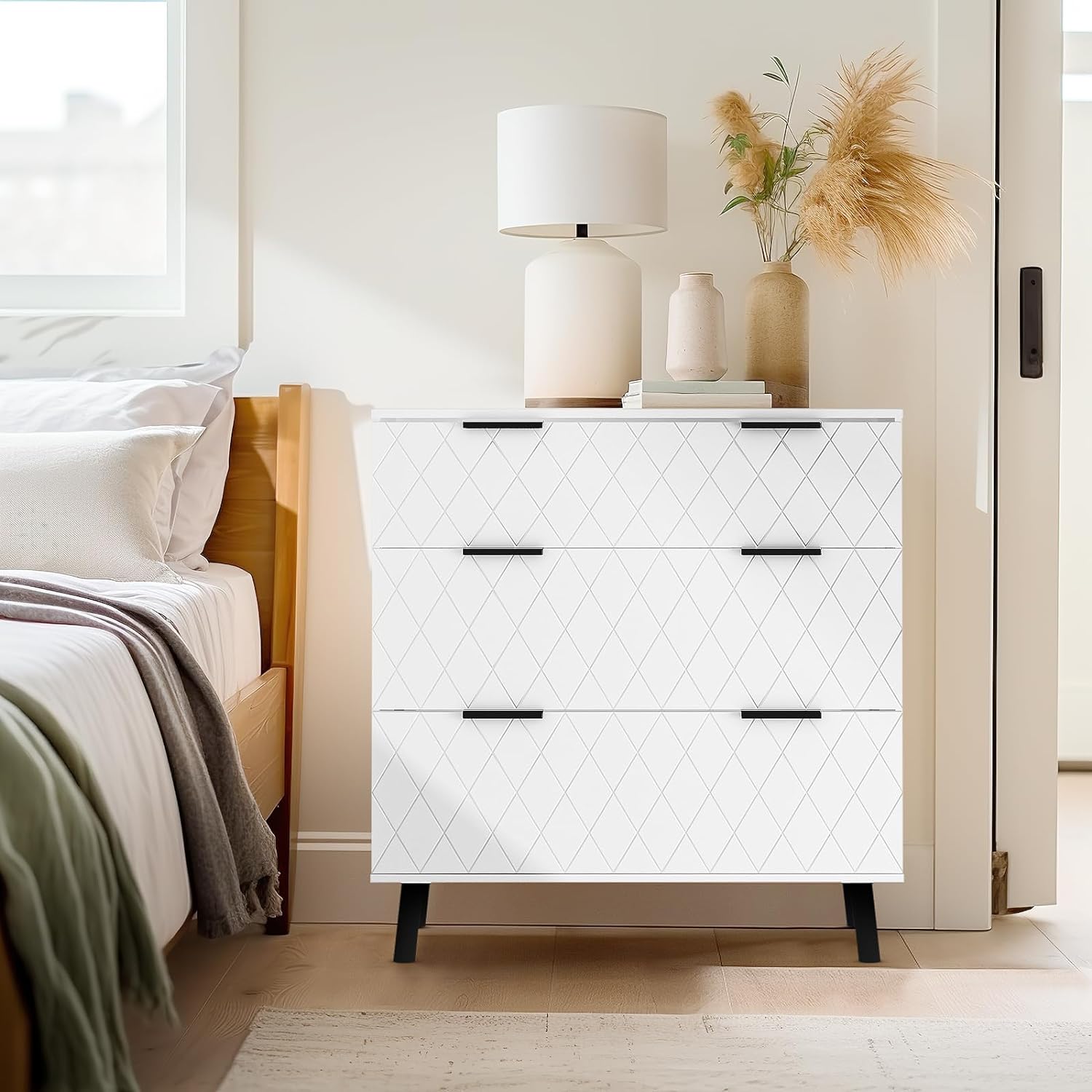 princess polly baby blue dress Seabrook Solid Wood Bedroom Collection Platform Bed, Nightstands & Dresser Bed + 2 Night Stand + Bench + Dresser + Mirror / California King / Pure main image 1
