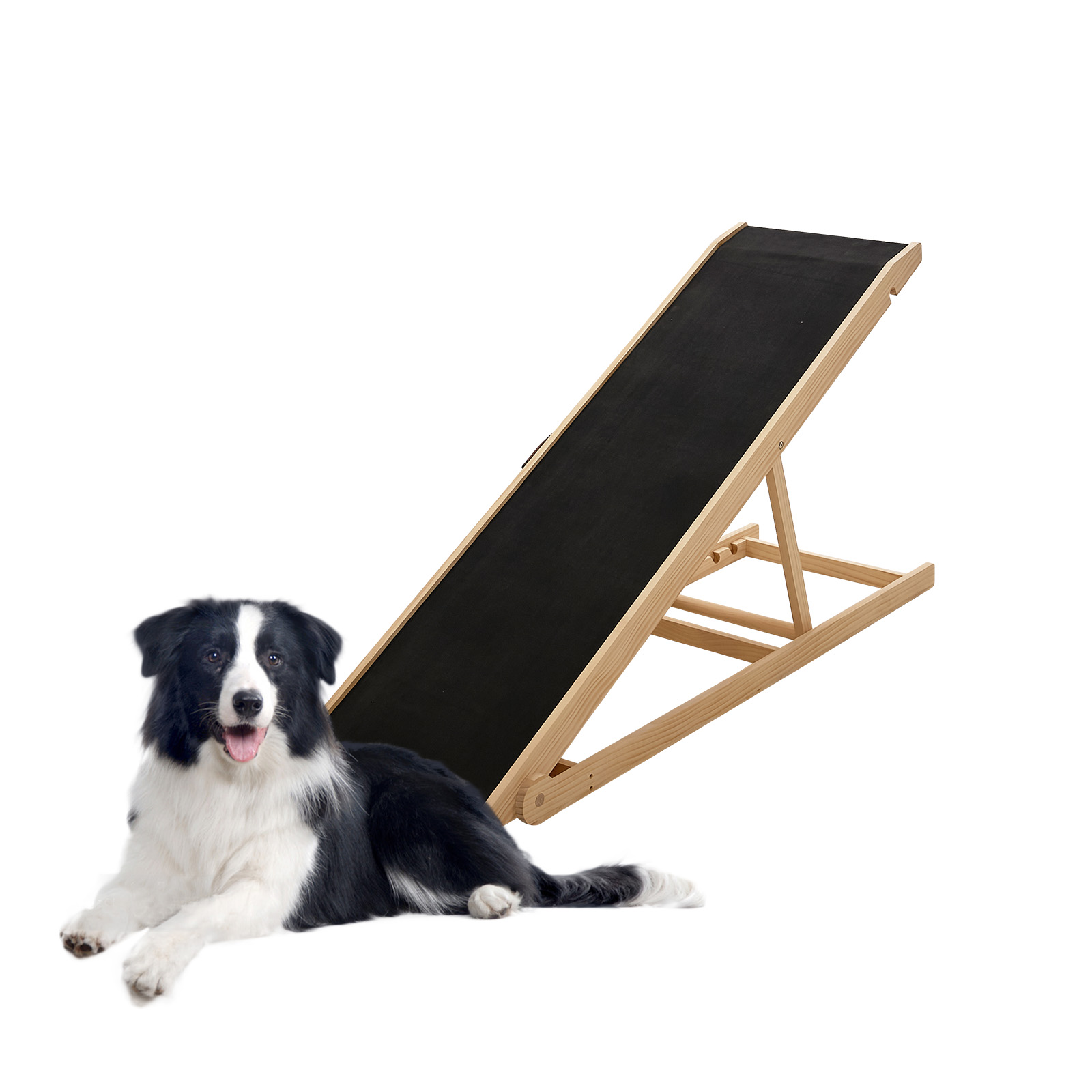 

Dog Ramp,adjustable Folding Pet Ramp For Bed,couch,suv - High Traction Portable Rubber Paw Ramps,great For Small & Large & Cats, Supports Up To 200 Lbs