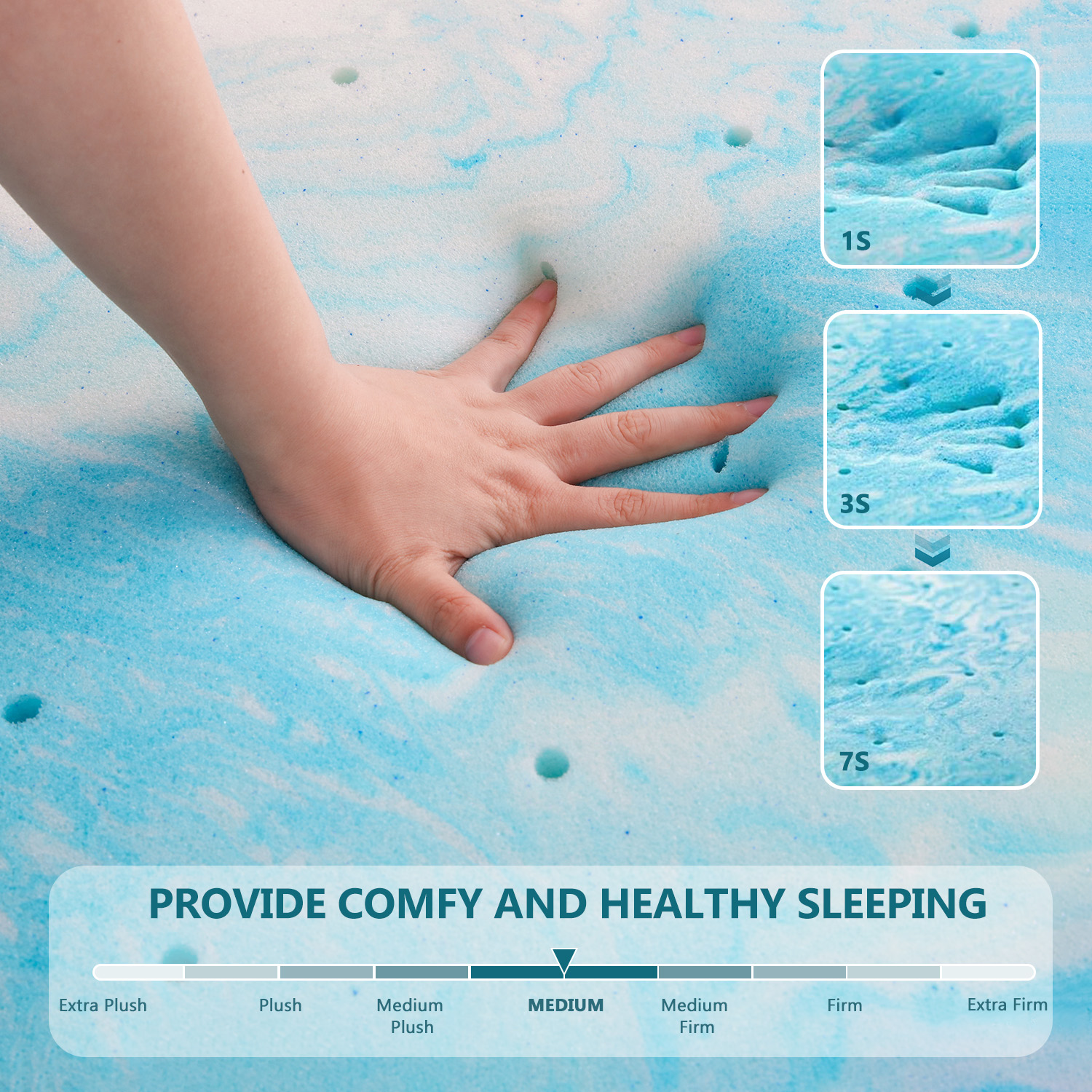 Memory Foam Mattress Topper 2 Inch 3 Inch Memory Foam Plush Cooling And