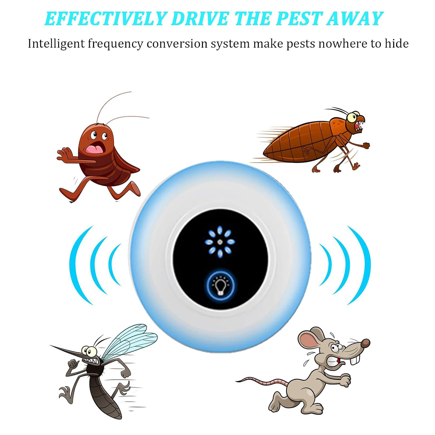   ultrasonic plug in pest repellent indoorfor flea insects mosquitoes rats mice spidersants roaches bugs non   pest repellerhumans and   pest control for home office work 1