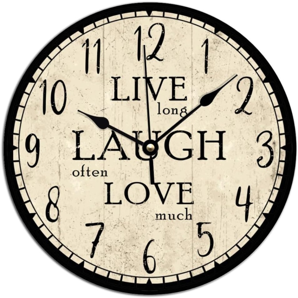 Live Laugh Love Clock Inch Battery Operated Large Decorative Wall Clock