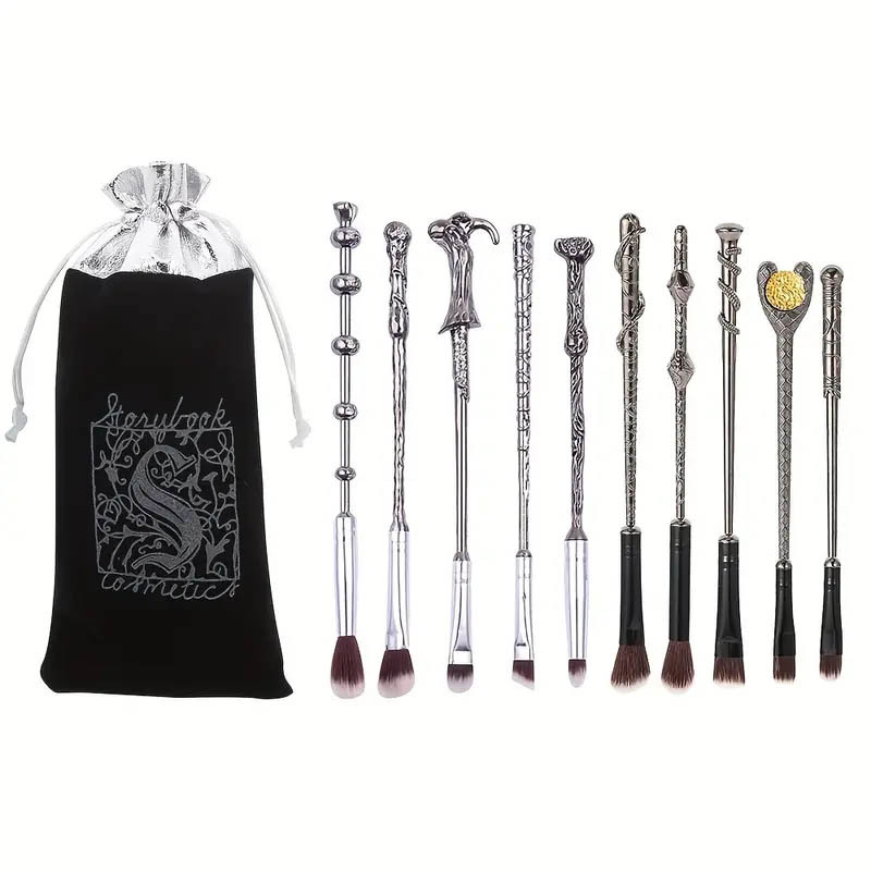 

5 Vintage Style Wands Makeup Brush Set - Professional Makeup Brush Set For Perfect Smudging Of Foundation, Blush, Eyeshadow And Lip Powder - Beauty Tools To Smooth, And Long- Makeup.