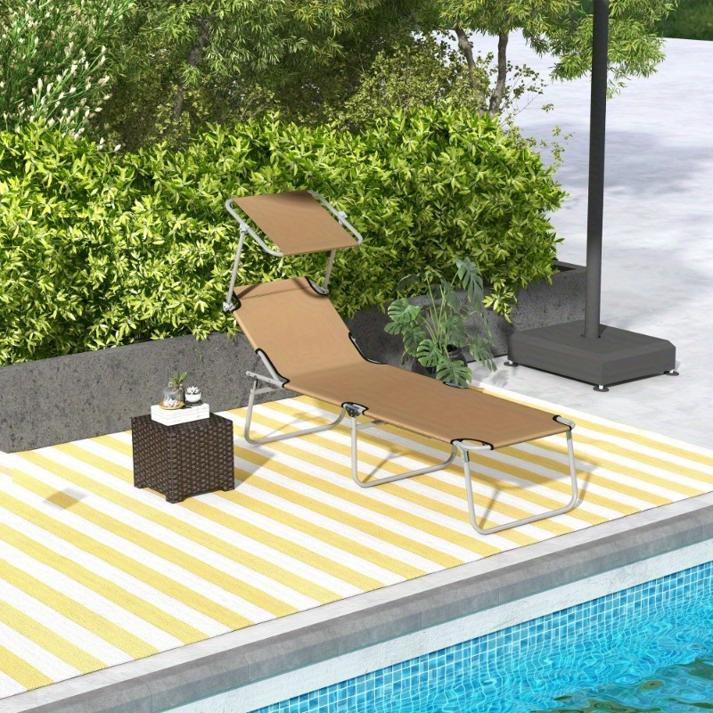 Outdoor Lounge Chair Adjustable Folding Chaise - Temu