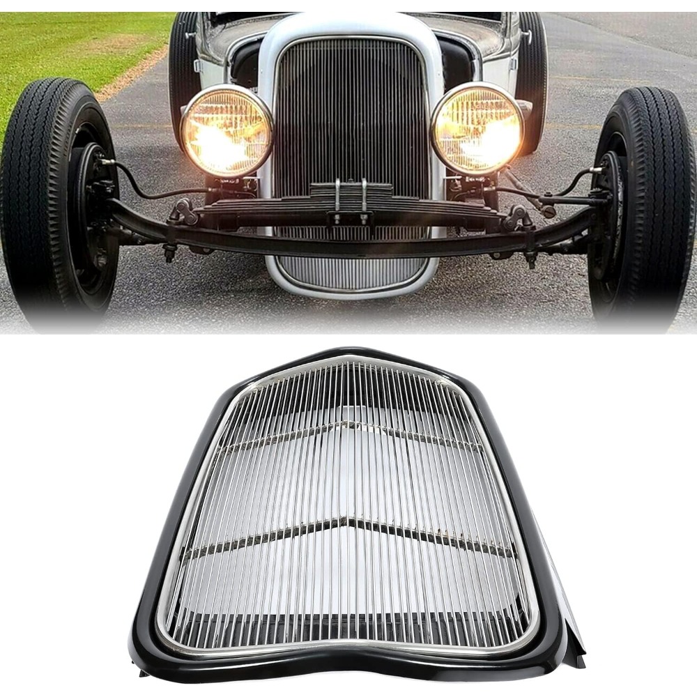 

Front Grille Shell Insert Compatible With Ford 1932 Models Model B/bb / 18 Polished Stainless Steel (without Crank Hole)