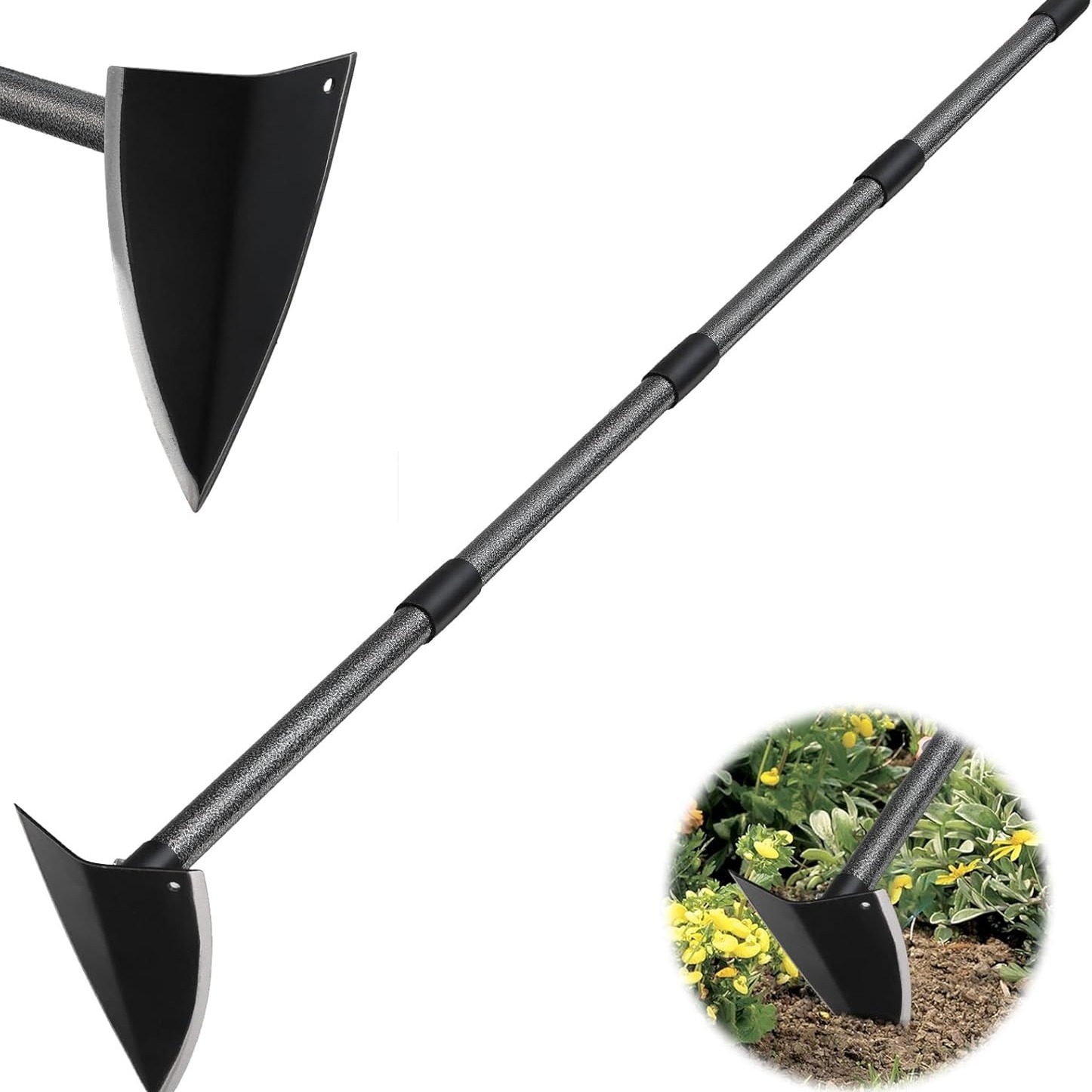 

Yeyebest Hoe Garden Tool, Triangle Hoe Gardening Weeding Tool, 72" Long Handle Heavy Duty Manual Weeder Gardening Hand Tools For Weeding, Digging, Loosening Soil