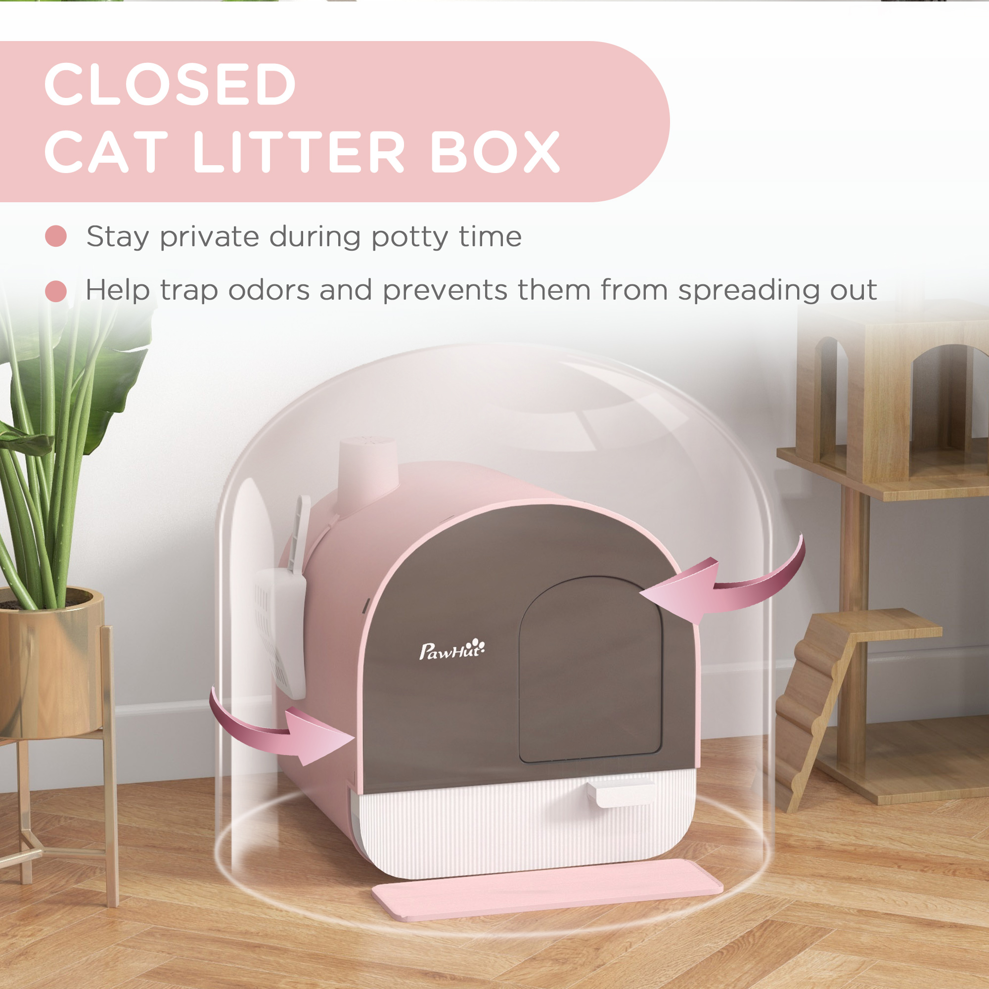 cat litter box lid covered litter box indoor cats - Temu