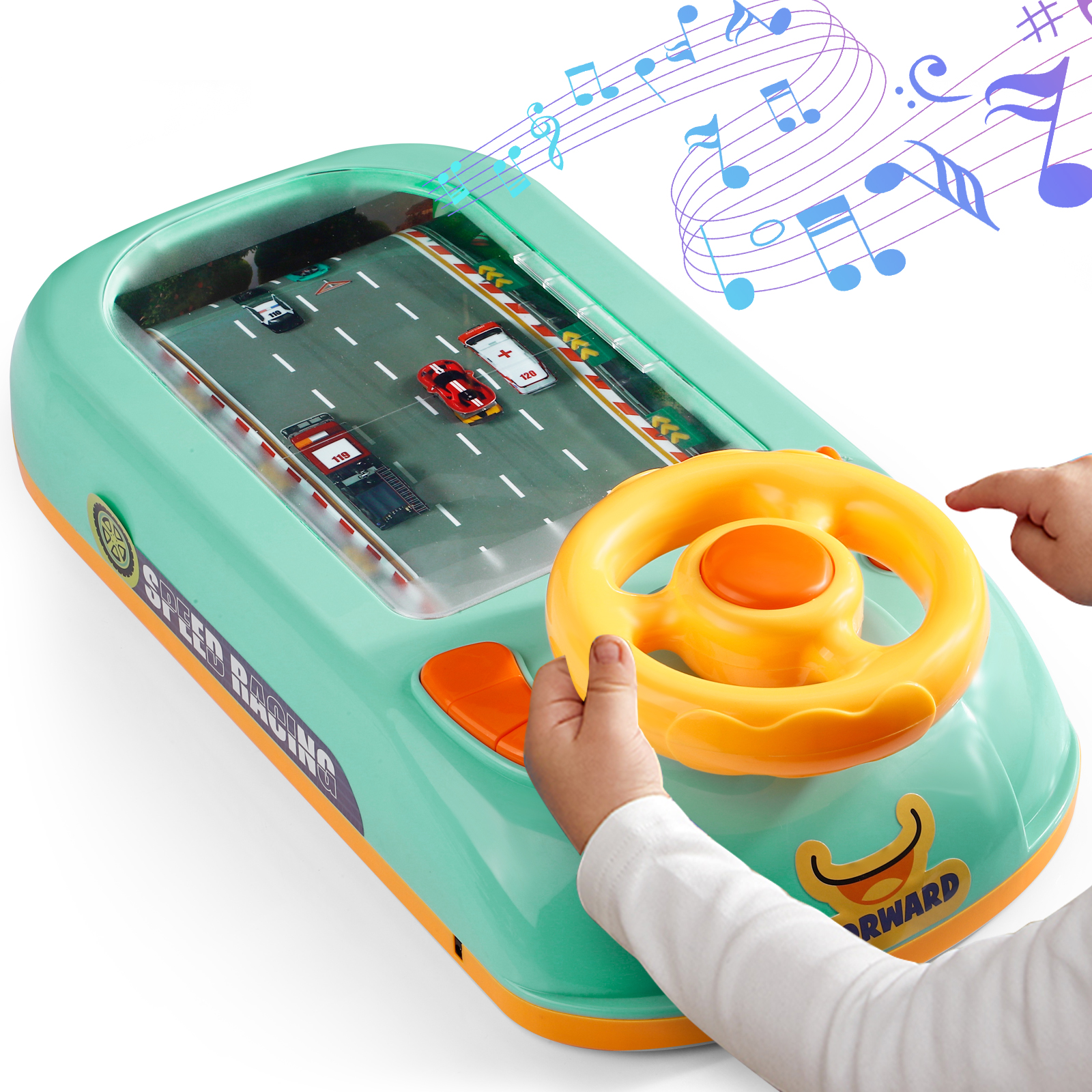 

Kids' Racing Car Steering Wheel Toy, Interactive Play For Racing, Dodging, And Games, With Sound And , Fun Simulation For Developing Driving Skills