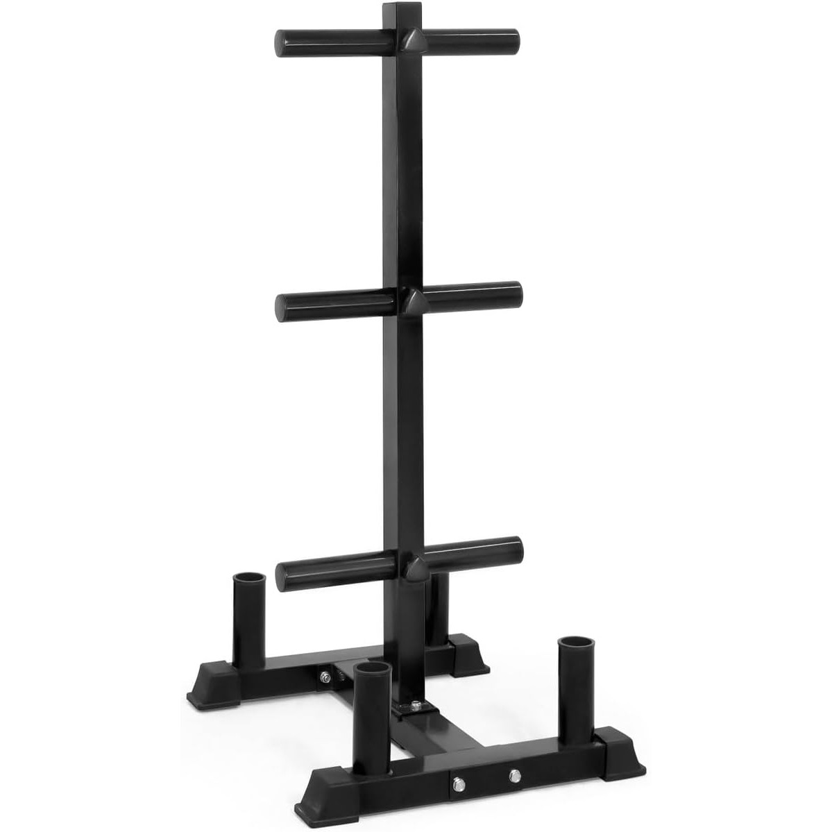TEMU 2 Inch Bumper Plate Storage Rack, Home Gym 2 Inch Weight Plate Holder, Heavy-duty Weight Plate Tree With 4 Barbell Holders, 800lb Weight Capacity, In Black, Red And Blue