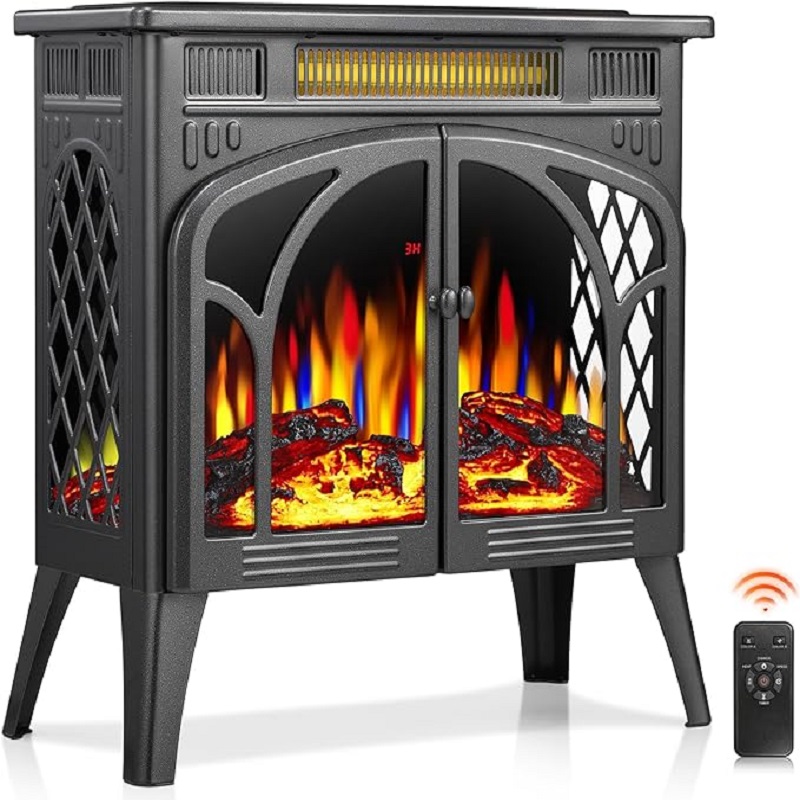 

Electric Fireplace Heater Infrared Fireplace Stove With 3d Flame Effect, 5100btu Electric Fireplace With Remote Control.