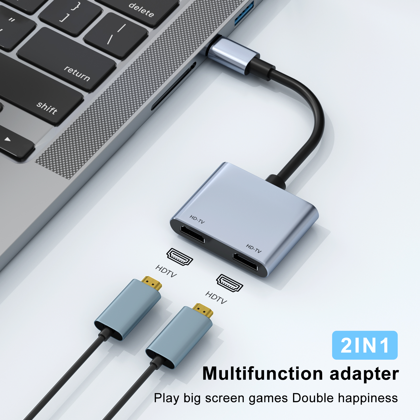 

Mst 4k Usb C To Dual Hdtv Adapter Type C To Hdtv Converter For Laptop Pc