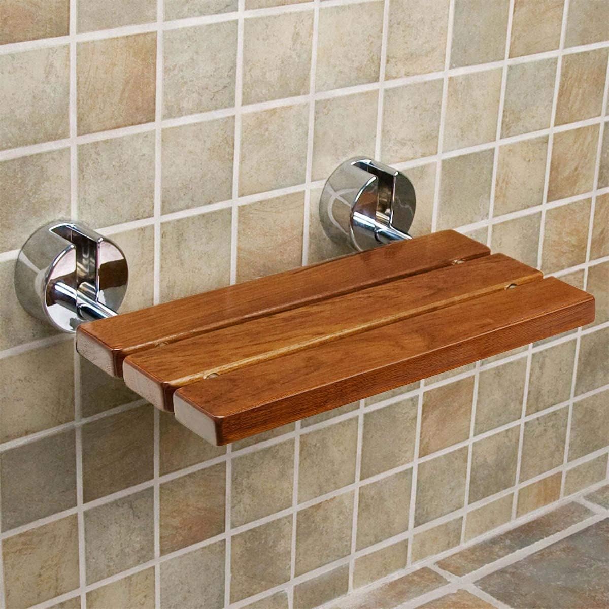 

Folding Teak Shower Seat Wall Mounted, Foldable Shower Bench, Fold Down Shower Seat, Folding Shower Seat Bench, Wall Mount Shower Seat Bench Chair, Home Care Teak Shower Seat Bench For Inside Shower