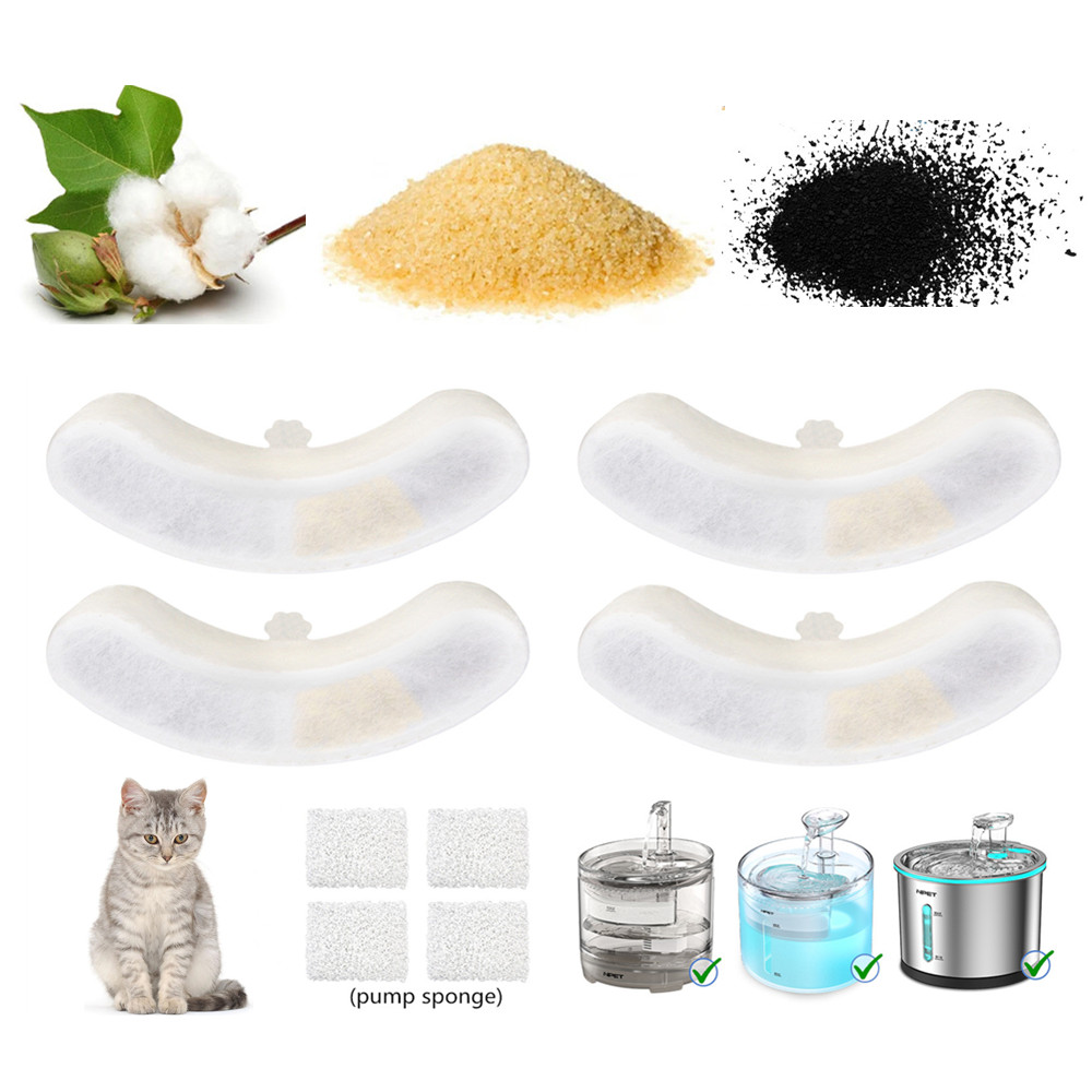 

Npet Cat Water Fountain Filters, Automatic Cat Fountain Replacement Filter Pack For Wf050/wf100/wf210 Pet Fountain