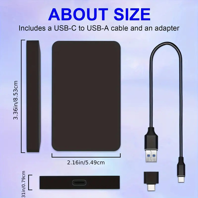 Portable Ssd 2tb 500mb/s External Solid State Drive Usb 3.2 Temu