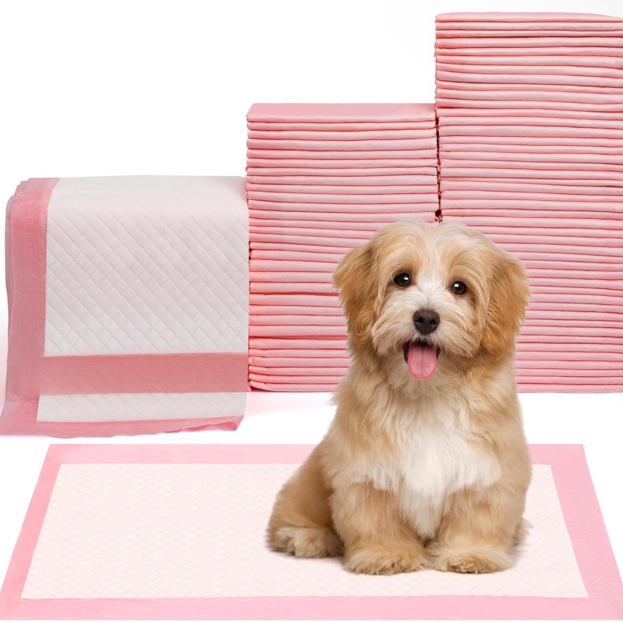 TEMU Pet Toilet Training Pads 100count Disposable Puppy Pee Pads 18" X 13" For Dogs, Ultra Absorbentquick -proof Pet Potty Pads For Dog, Cat, Rabbits And Guinea Pigs (pink)